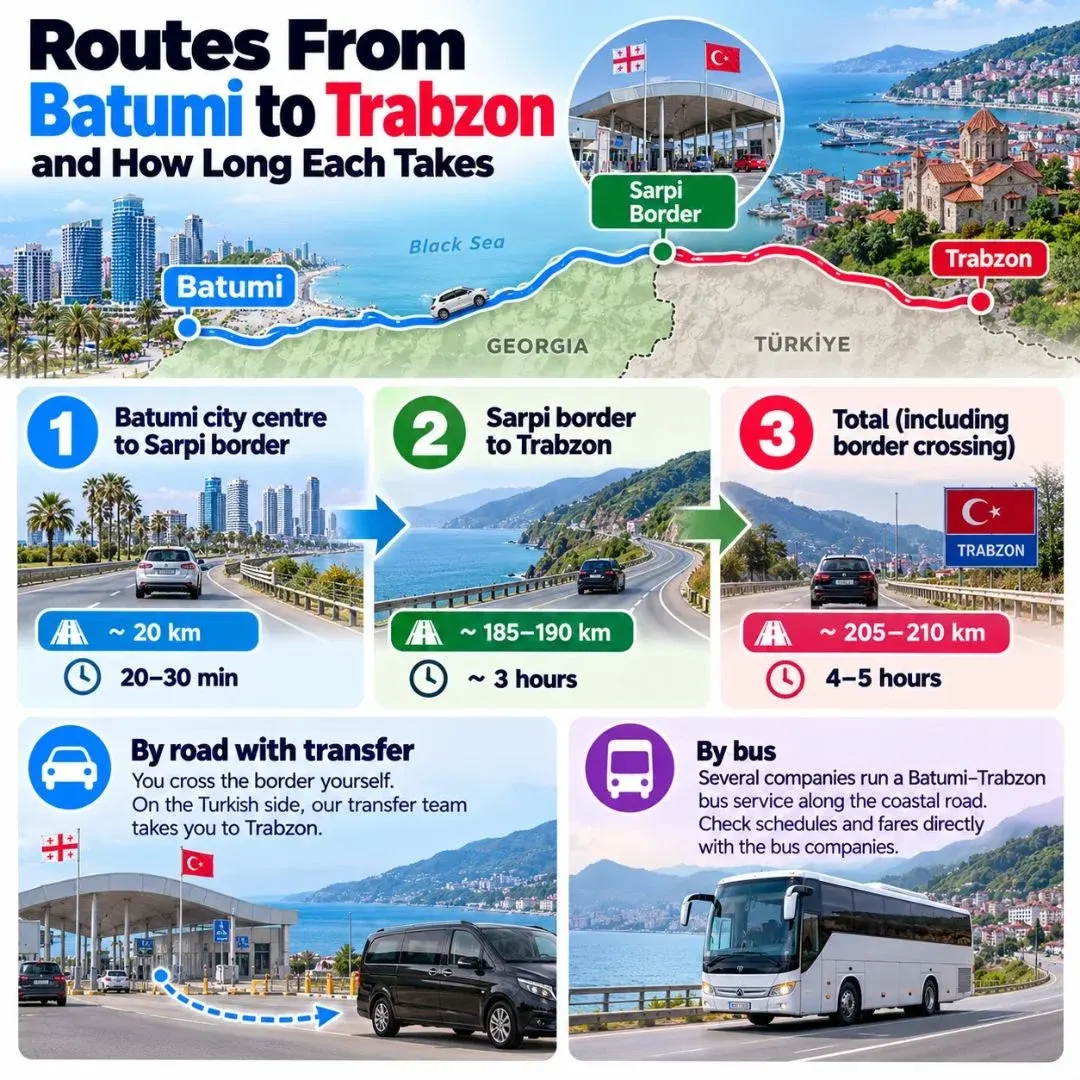 Batumi Trabzon distance