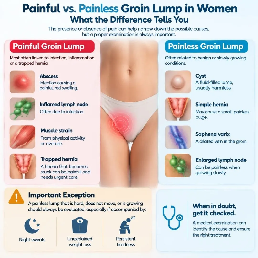 Lump in groin female causes