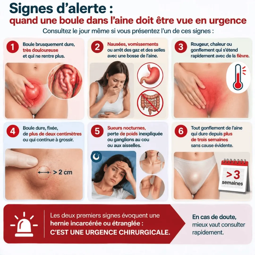Grosseur à l'aine femme