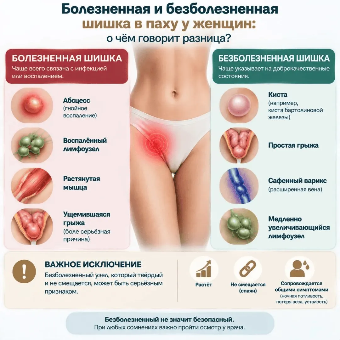 Паховая область у женщин